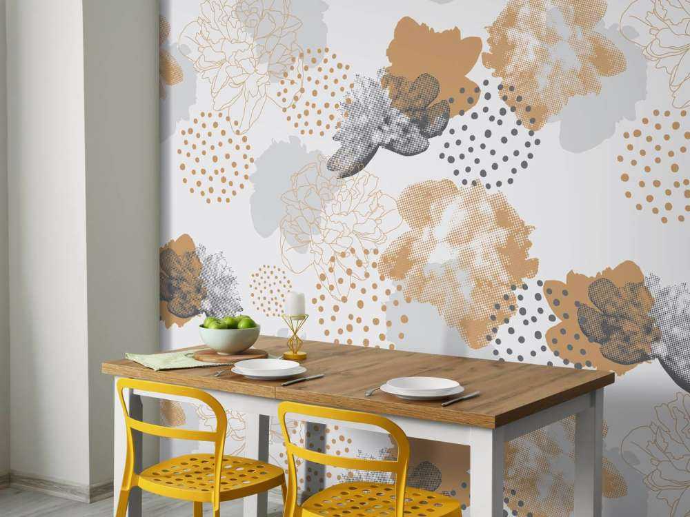 Grå blomstermønster