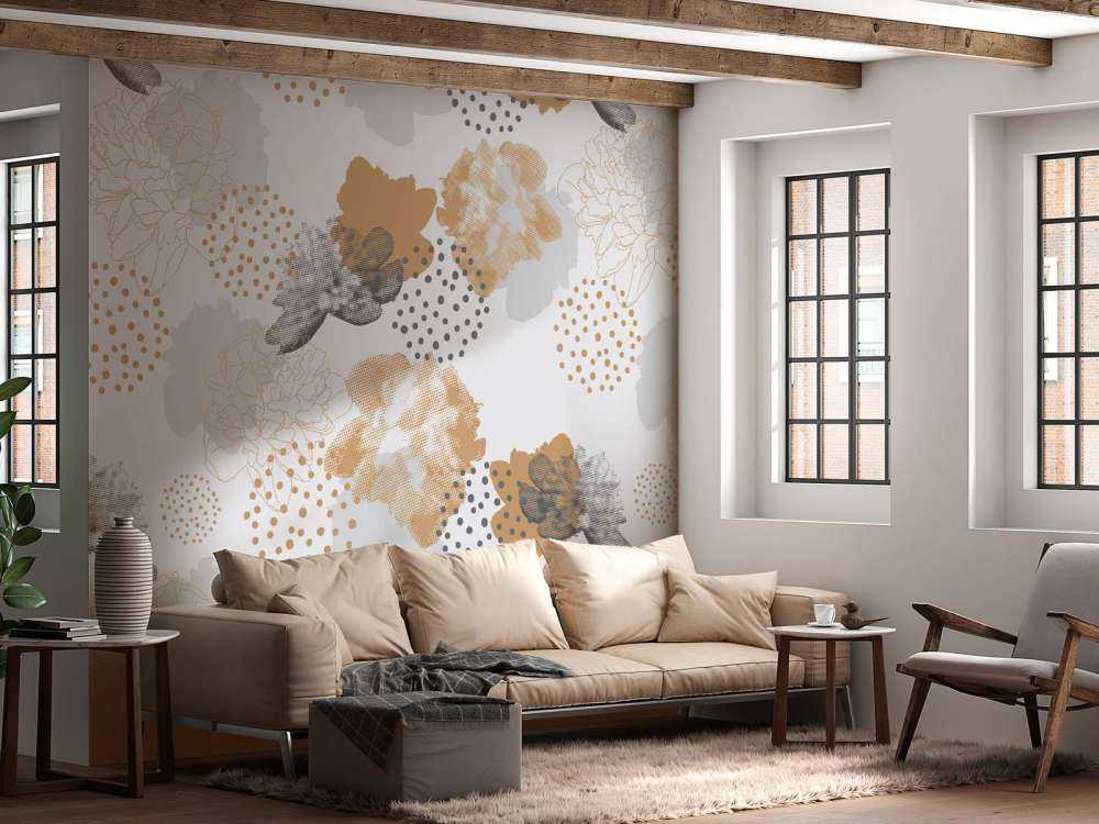 Grå blomstermønster