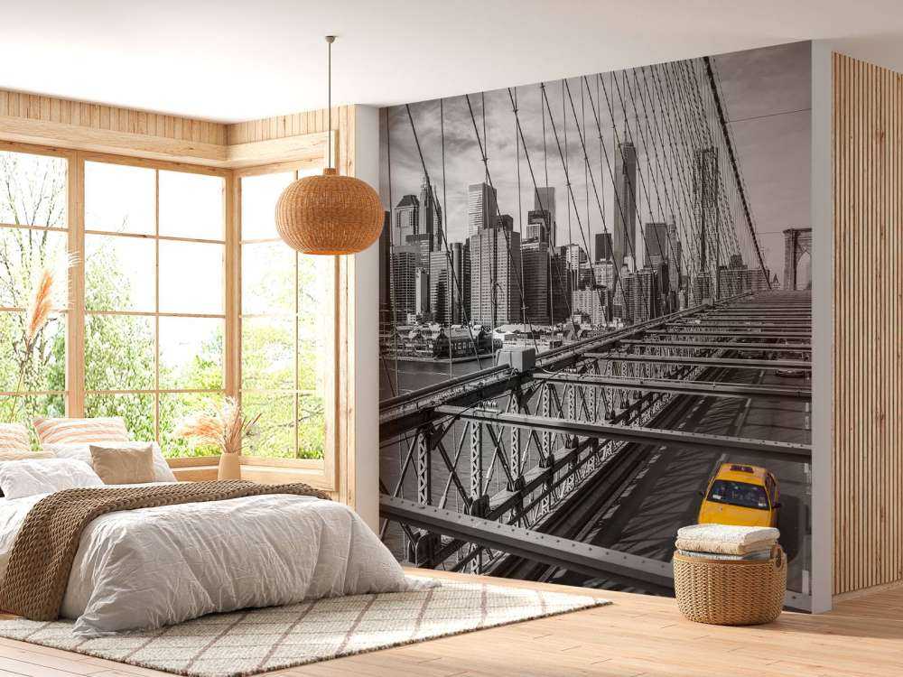 En taxa over Brooklyn Bridge