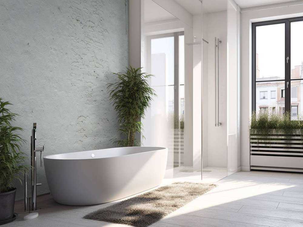 Væg med hvid stuk og vægankre