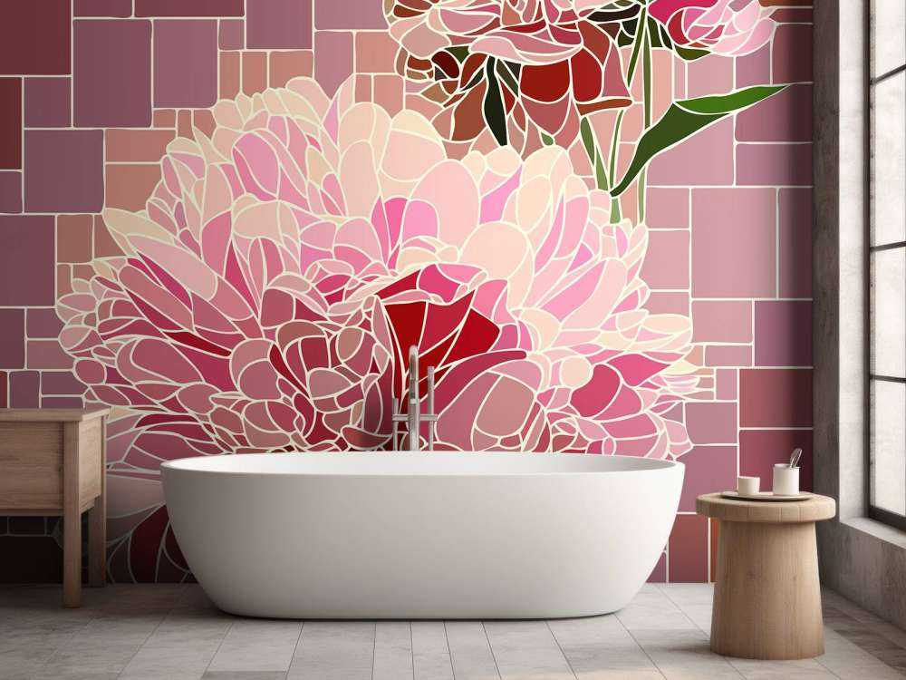 Lyserøde blomster mosaik