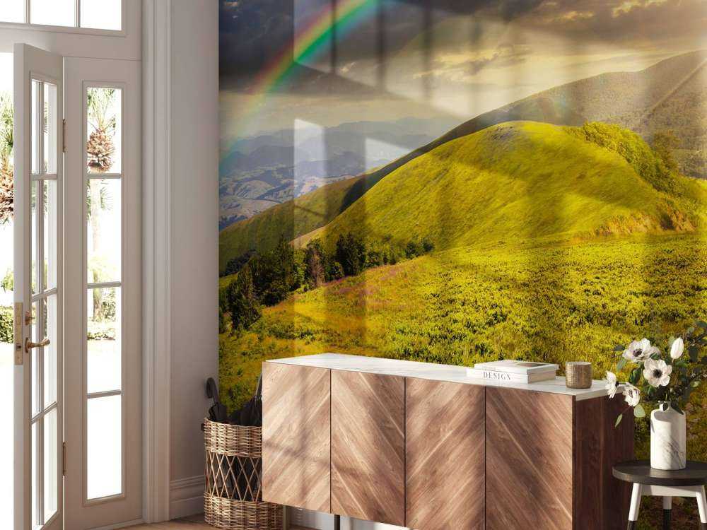 Bjerge ved solnedgang