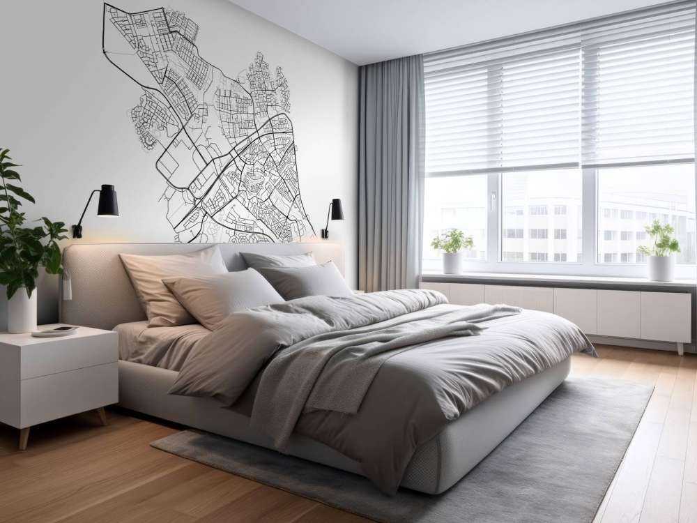 Kort over Zwolle, hvid