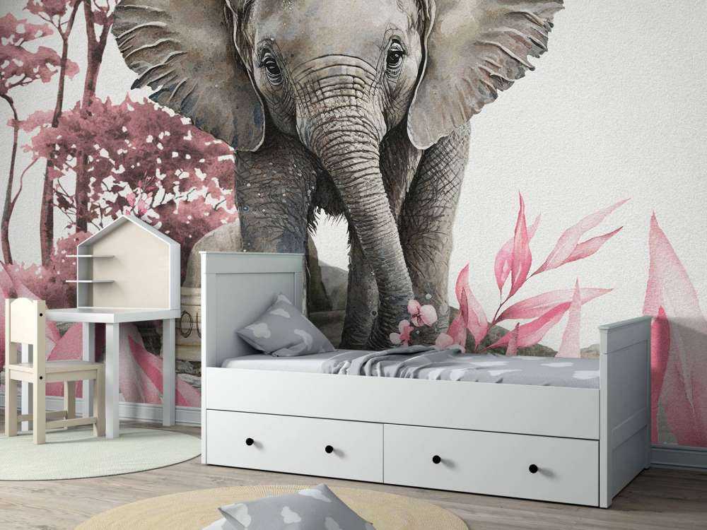Elefant i junglen lyserød