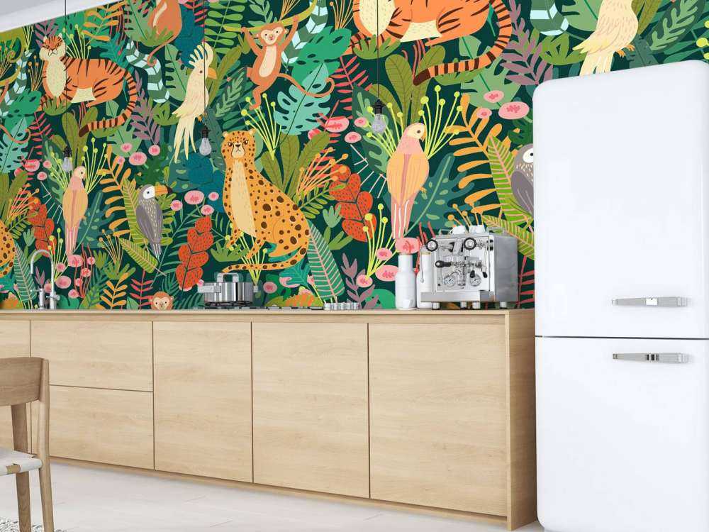 Farverige dyr i mønster