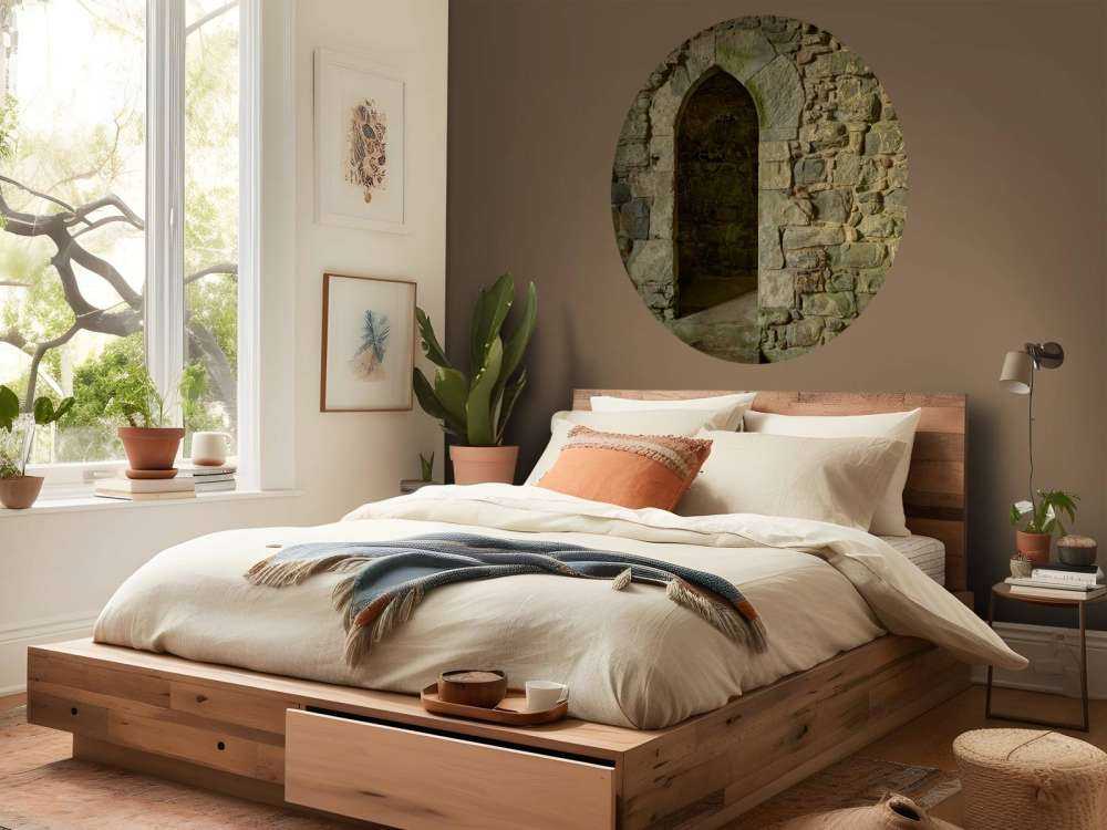 Gammal vägg med passage