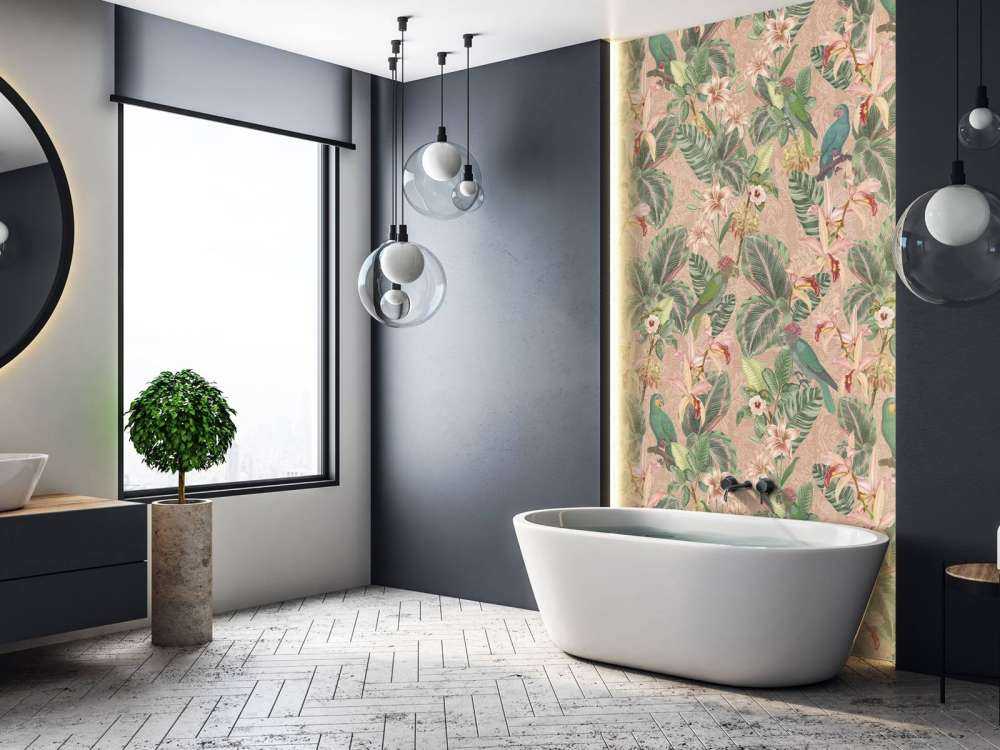 Tropiska djungelns fåglar och papegojor - terrakotta