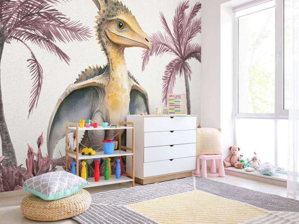 Baby pteranodon i den rosa djungeln