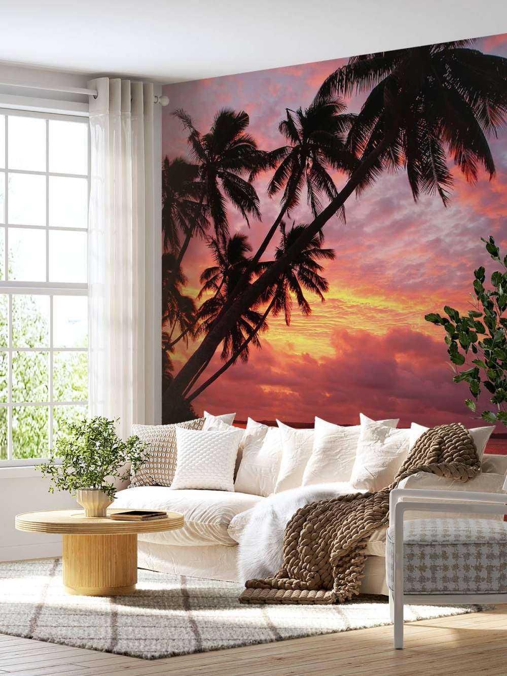 Palmer över ett rött hav