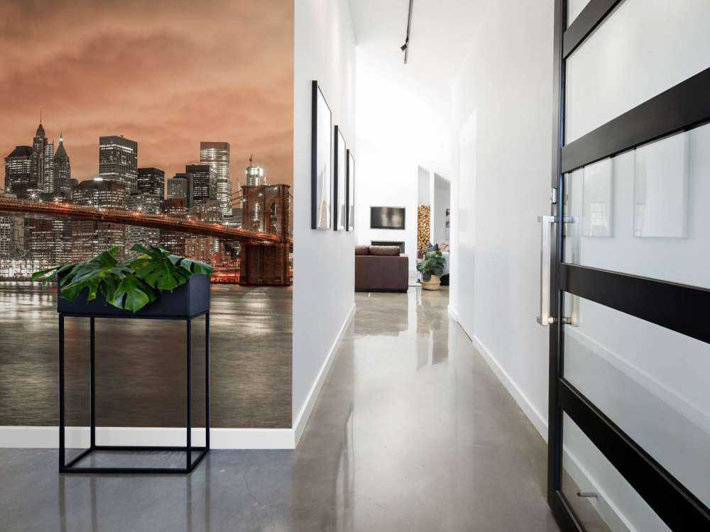 Brooklyn Bridge och Manhattan