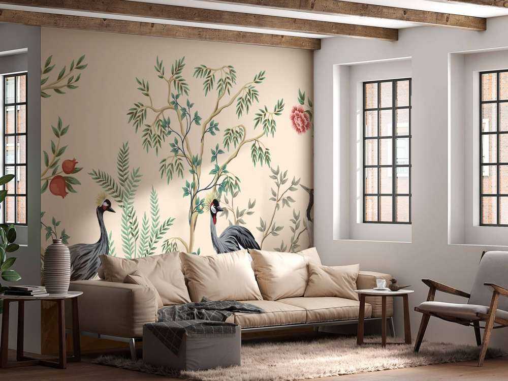 Illustration av kranar