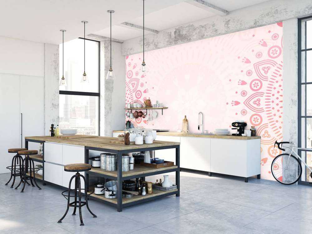 Mandalas med rosa blommor