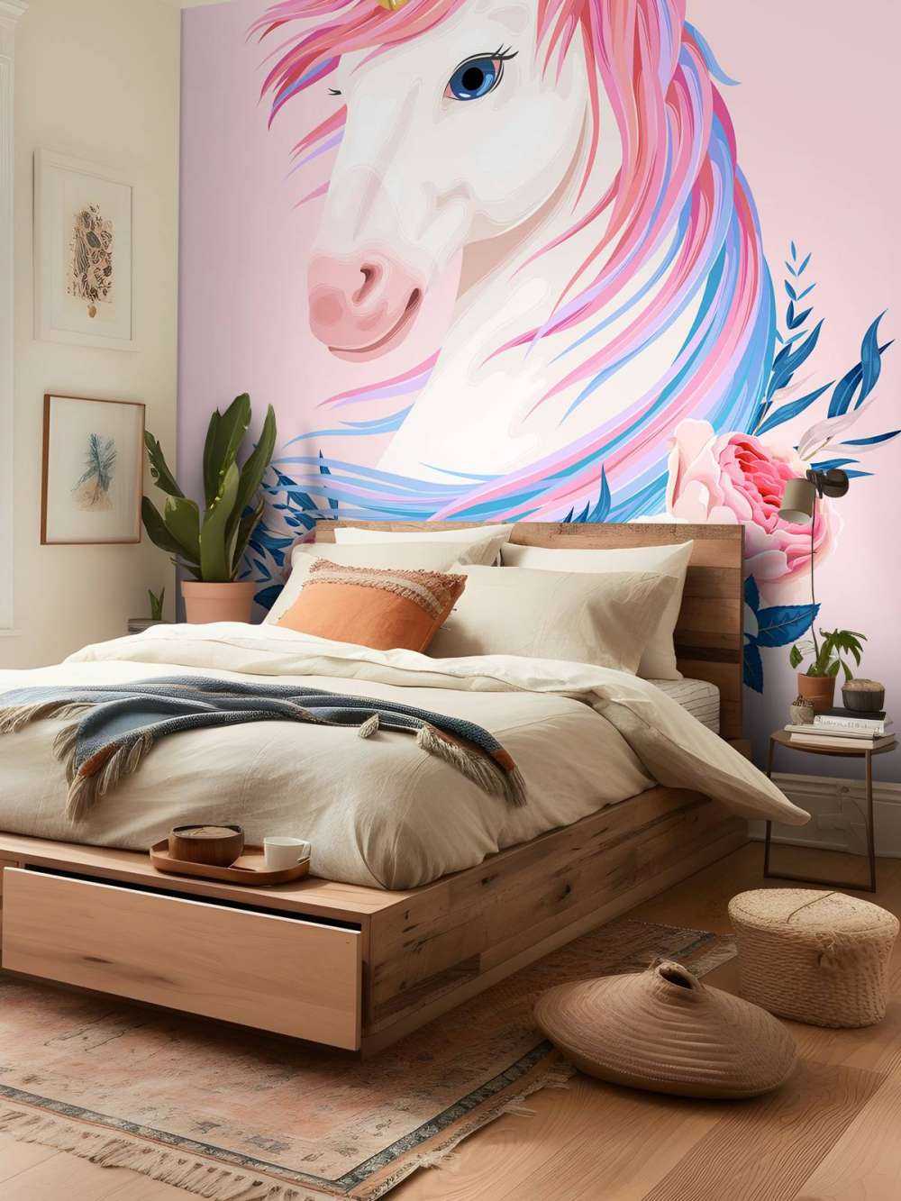 Enhörning med blommor