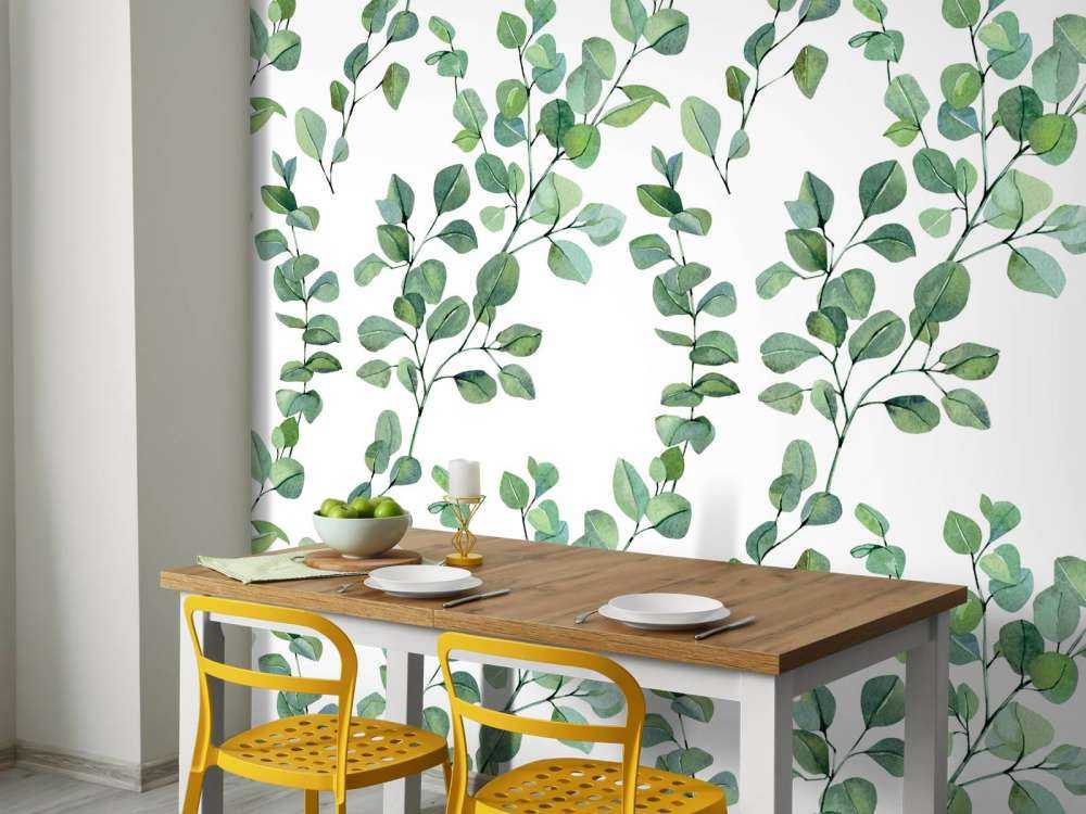 Akvarell blad och grenar