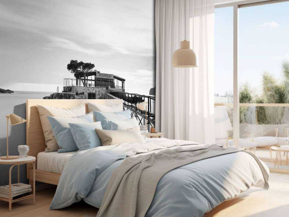 Byggnadsställning till ön