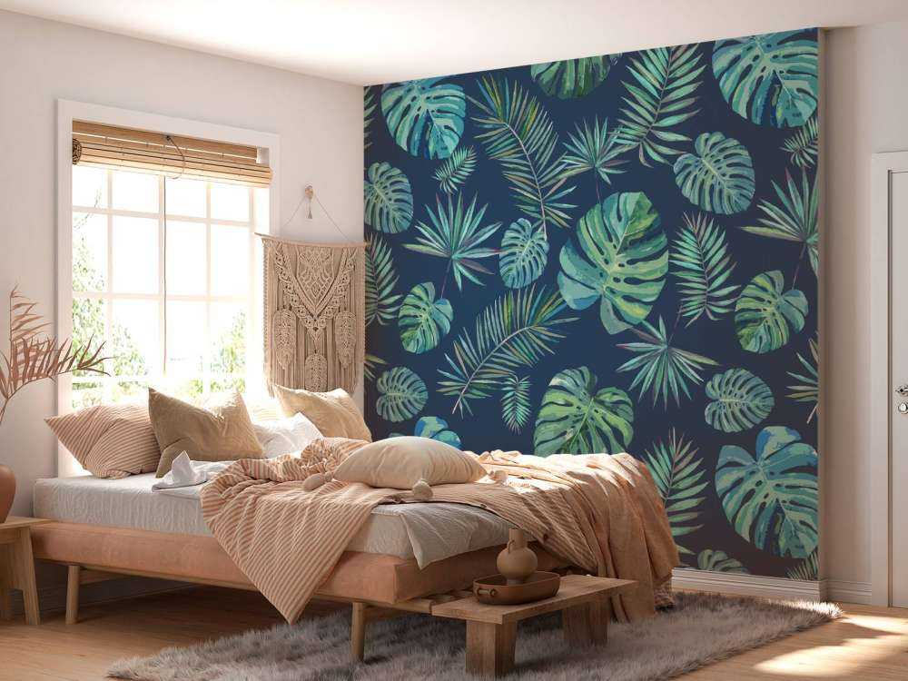 Palmblad och monstera