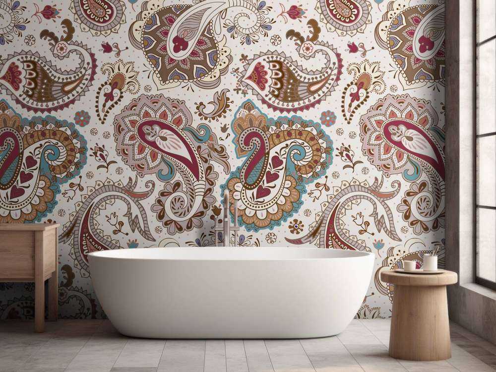 Färgade blommor i bakgrunden