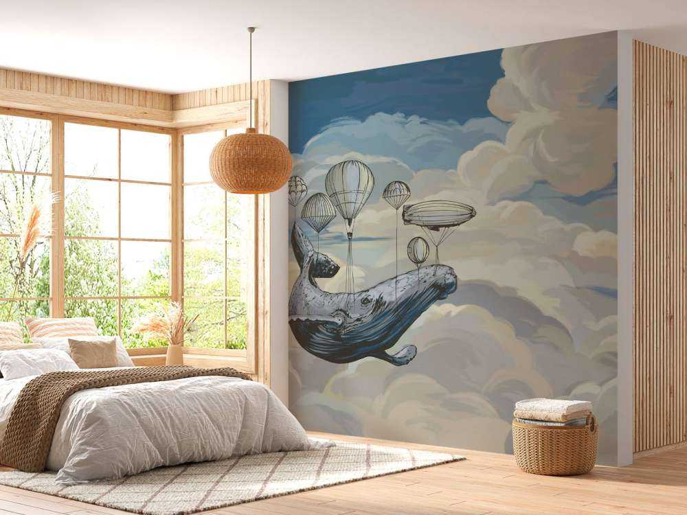 Varmluftsballonger med en val