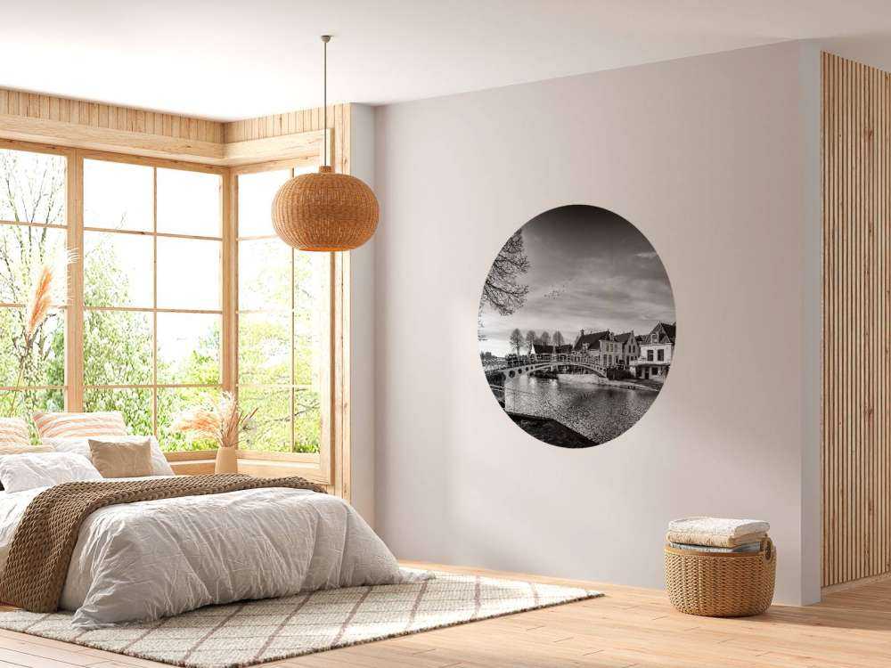 Den befästa staden Dokkum Bro över Klein Diep Friesland 