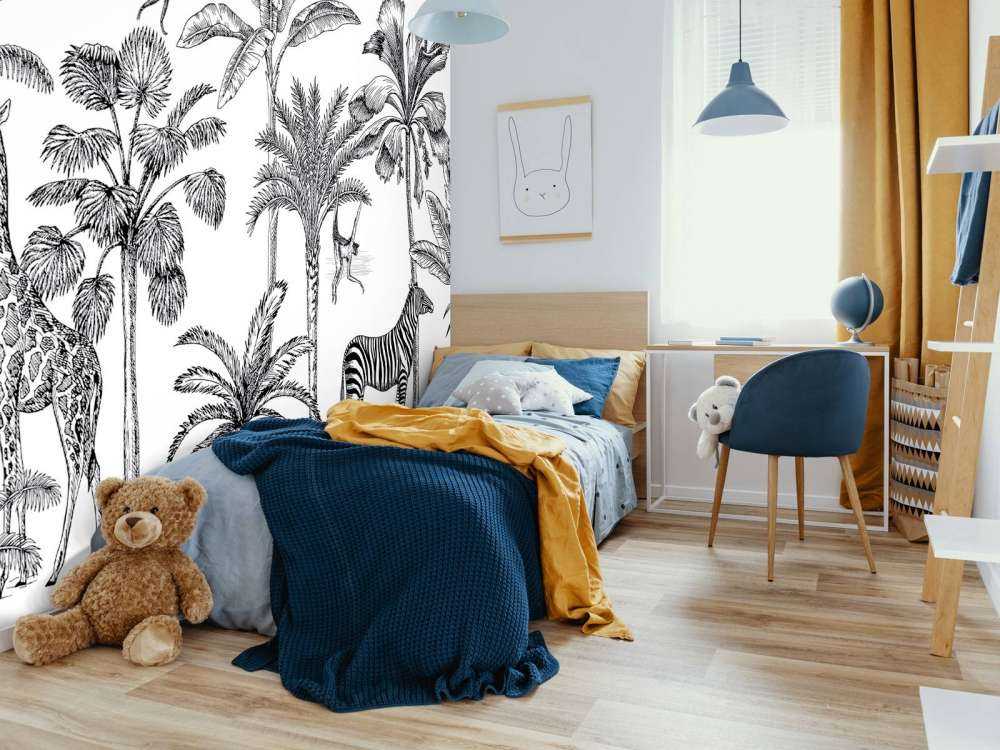 Djungel med tropiska djur