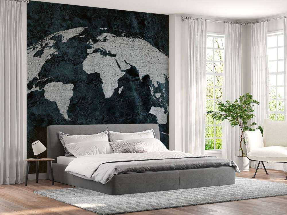 Världskarta betongkonstruktion