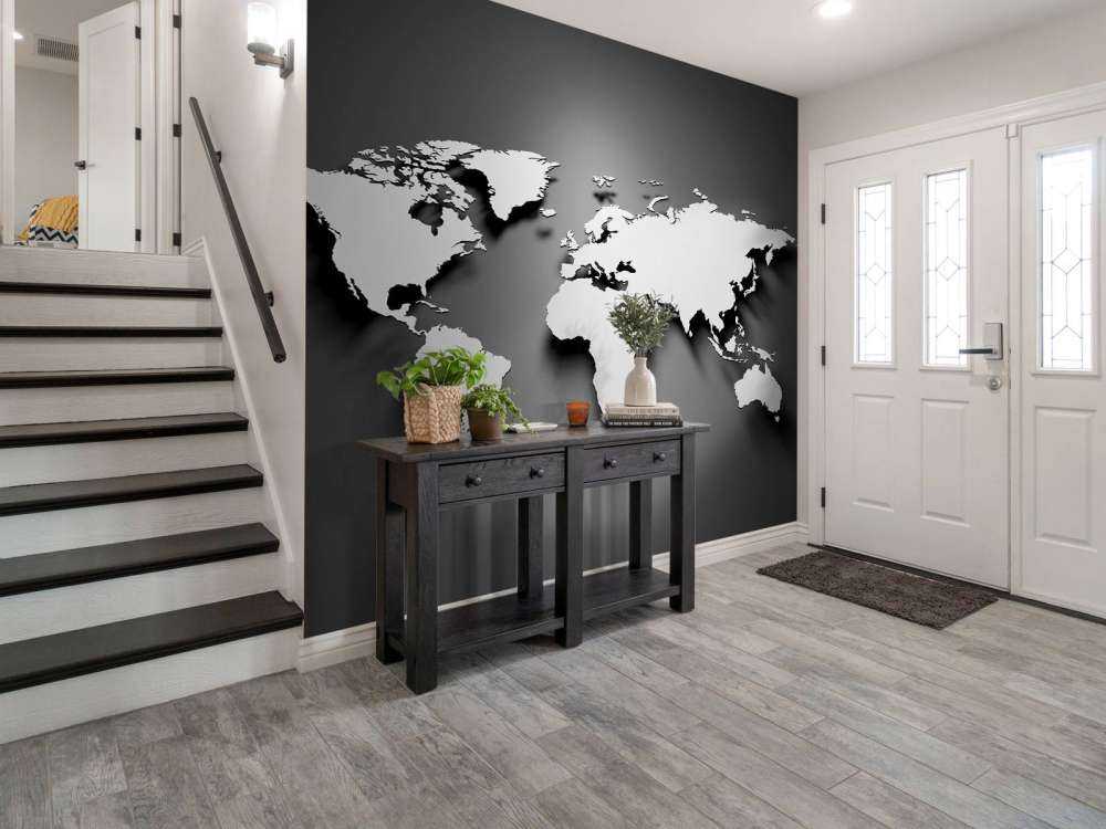 3D världskarta svart