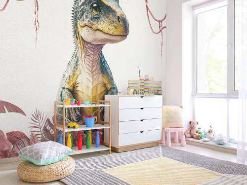 Baby t-rex i den rosa djungeln