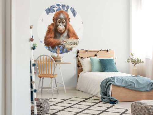 Ung orangutang i djungeln blå