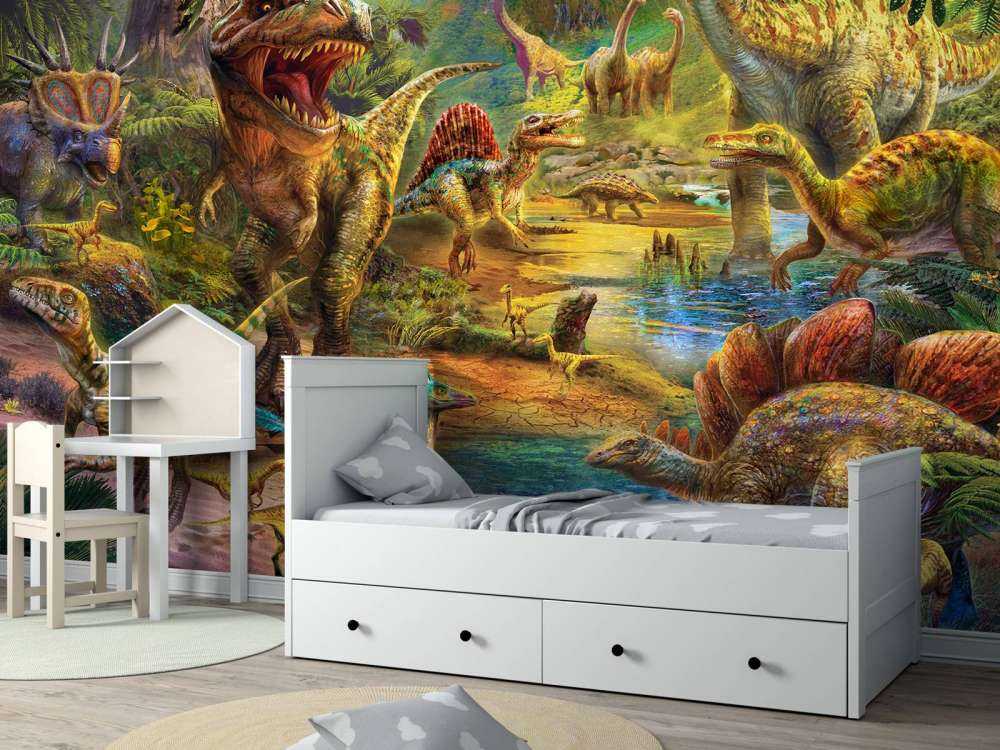 Landscape of dinosaurs