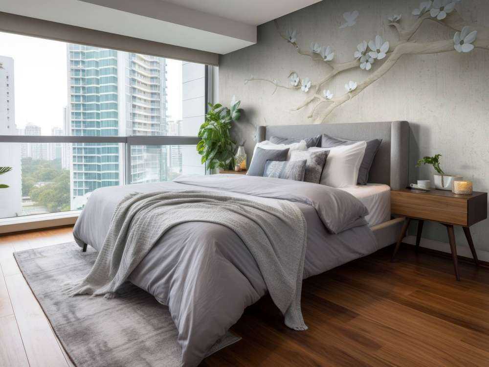 Gren med vita blommor på träbakgrund