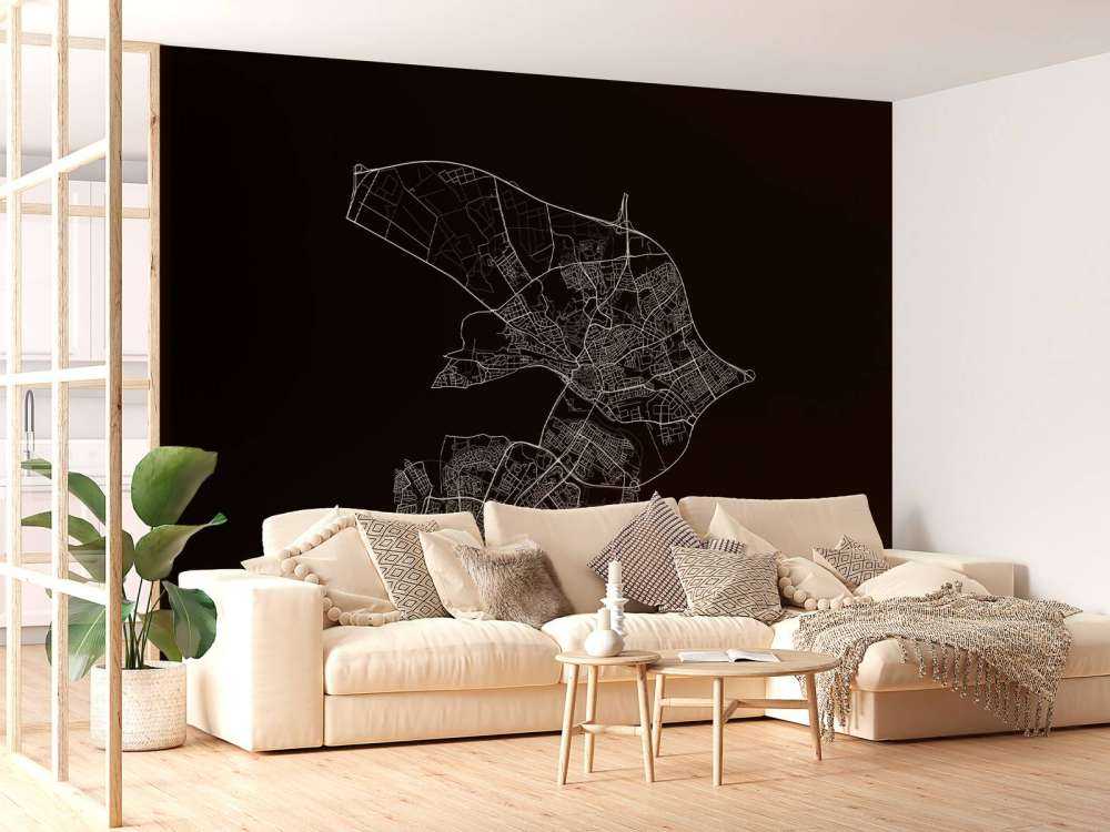 Kart over Arnhem, svart