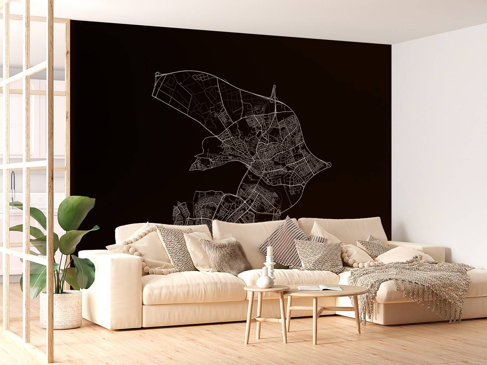Kart over Arnhem, svart