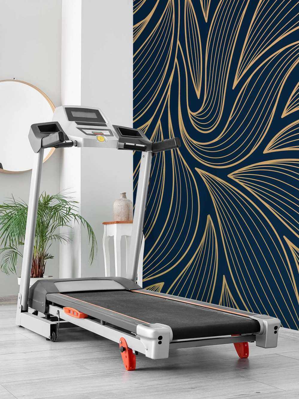 Art deco blomster blå