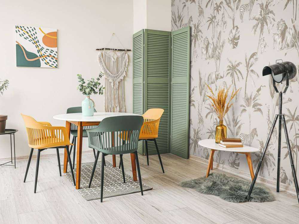 Dyrejungelmønster i taupe