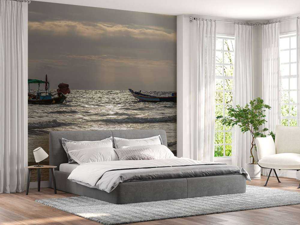 Natten faller på Kho Pipi Island (Thailand)