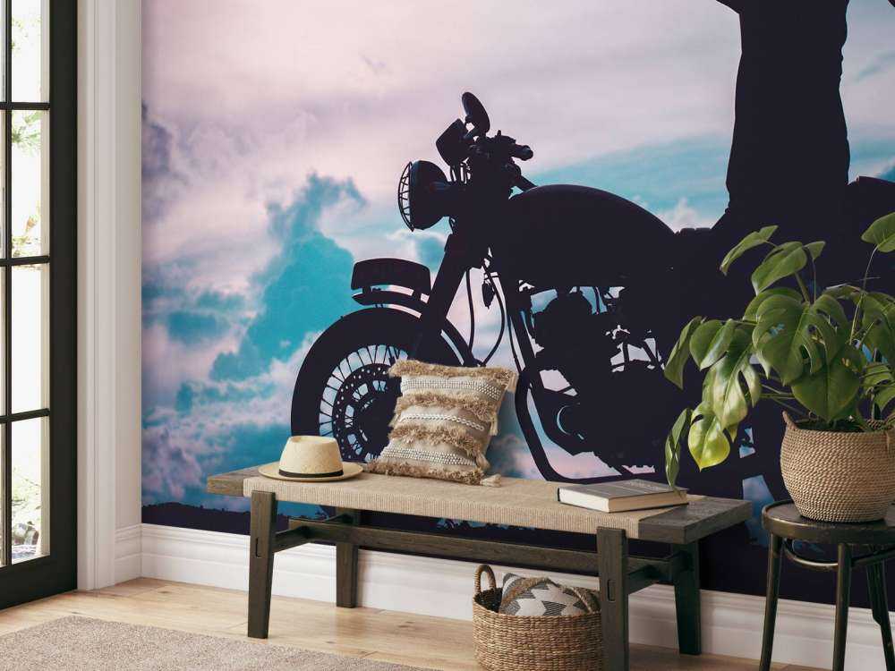 Silhouette motorsyklist