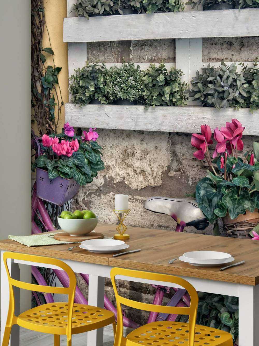 Vintage sykkel med blomster