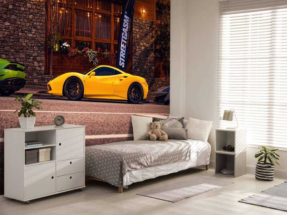 Eksklusive biler ved trehytte