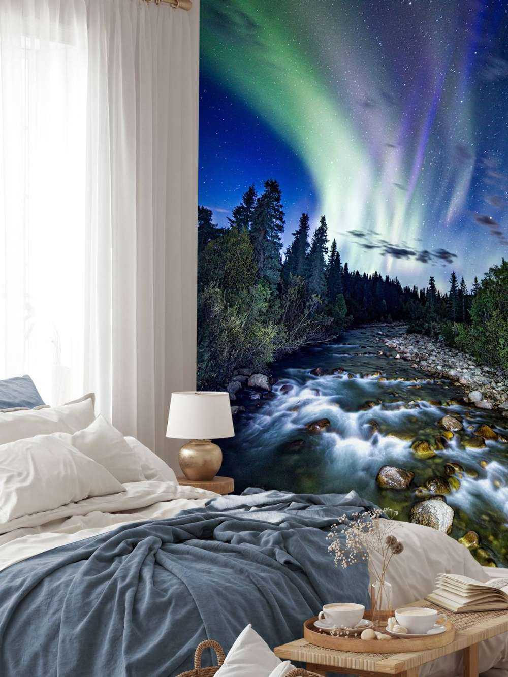 Brooklet under nordlyset