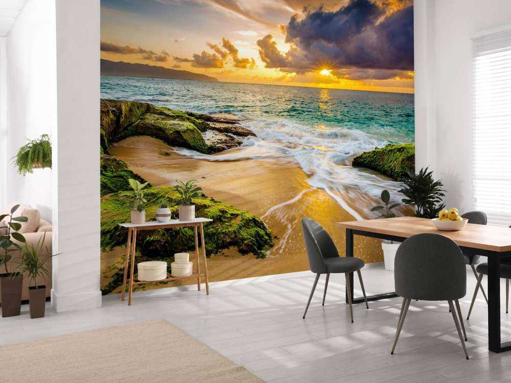 En vakre hawaiisk solnedgang