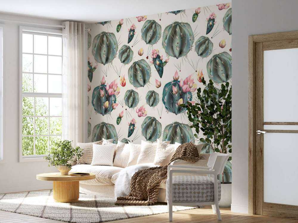 Kaktus med blomster