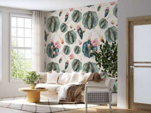 Kaktus med blomster