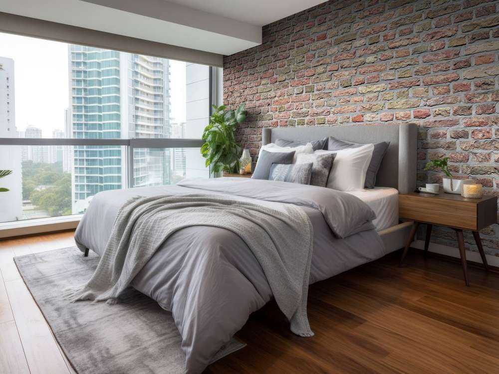 Murvegg med restaurerte ledd