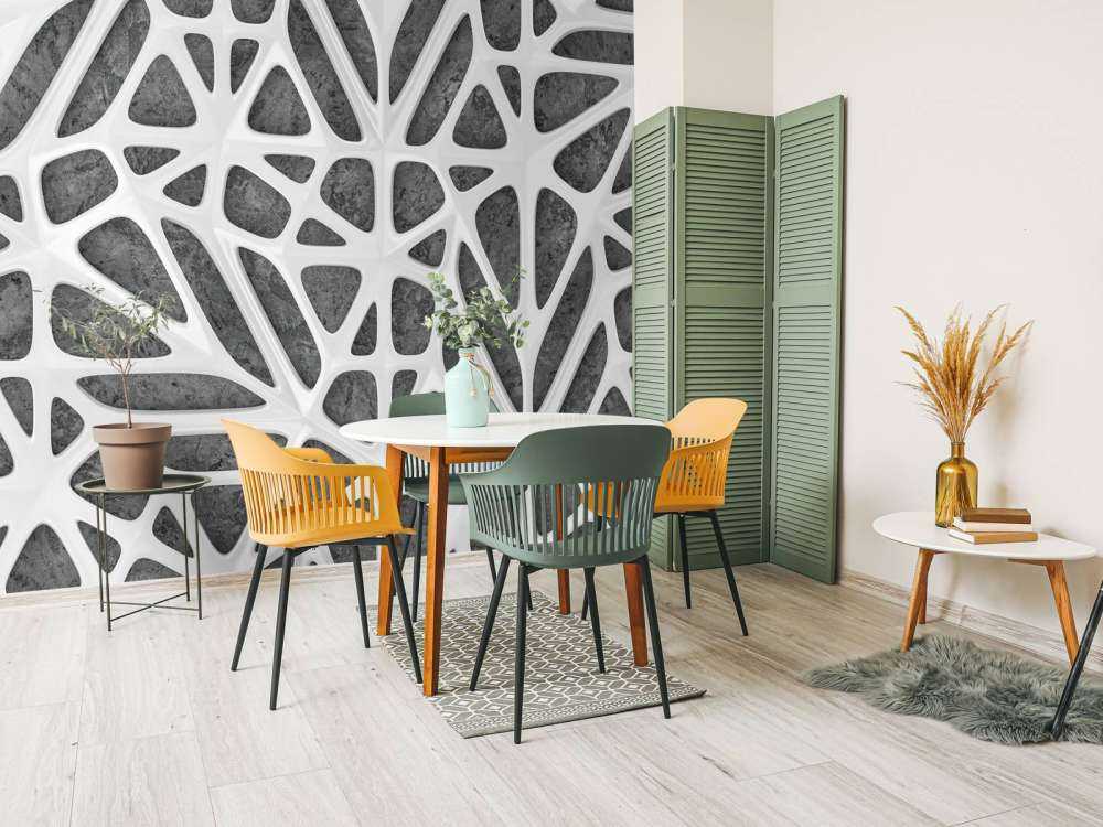 Hvitt mønster på betong