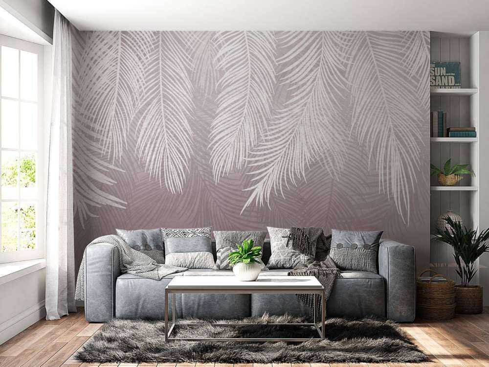 Palmeblader på betong