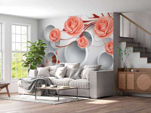 3D sirkler og blomster