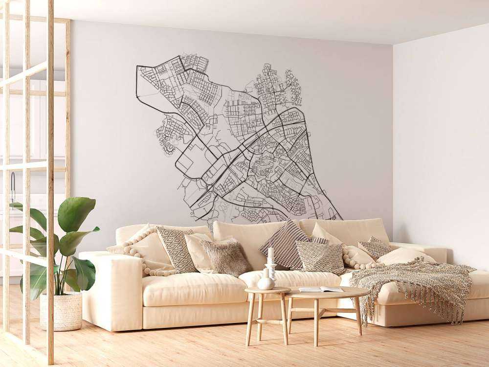 Kort over Zwolle, hvid