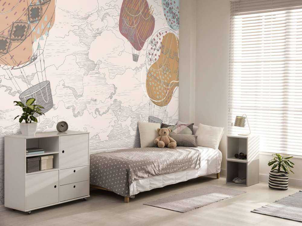 Farvede varmluftballoner