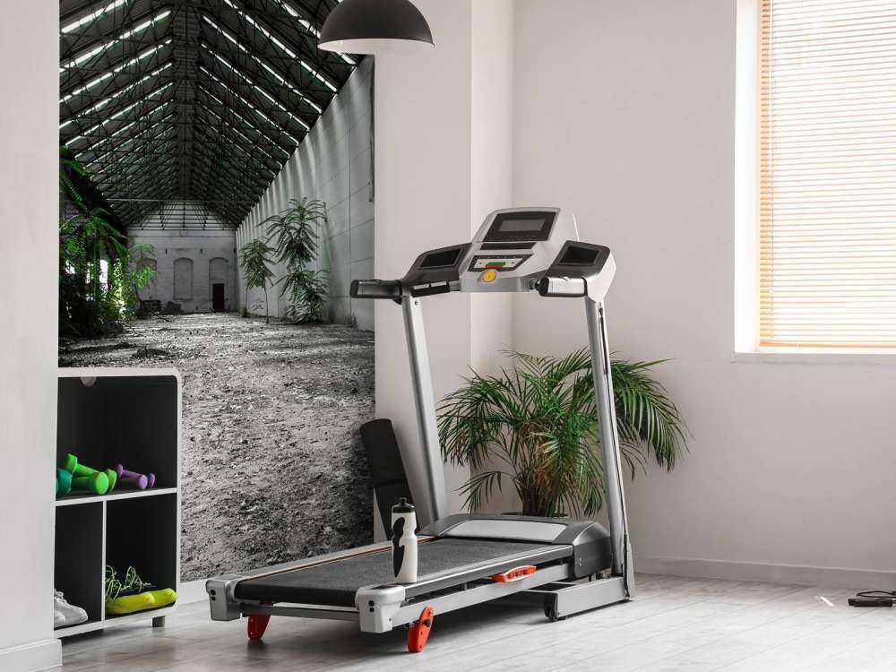 Industrihal med planter