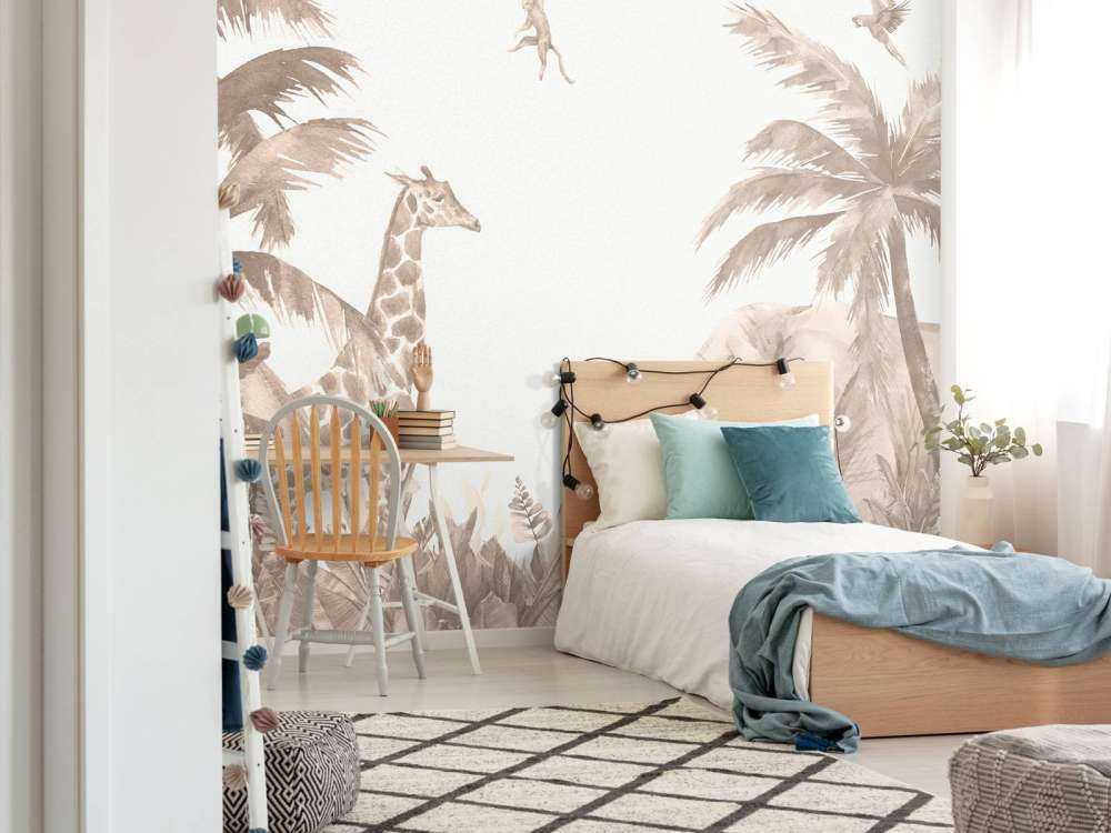 Forskellige jungledyr i taupe
